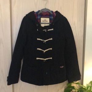 Navy Blue Nautical Hollister Wool Jacket